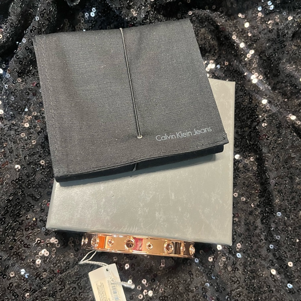 Calvin Klein Jeans Black and Silver Clutch